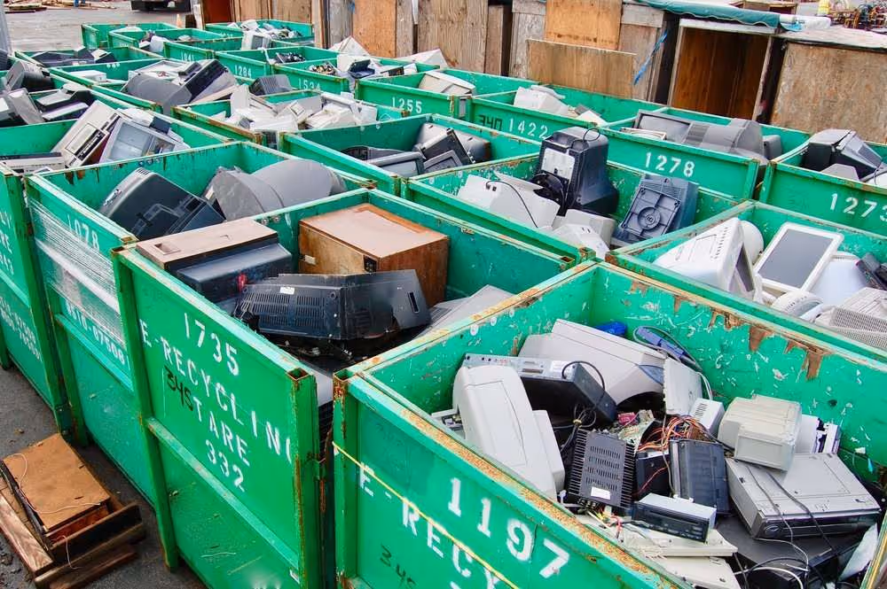 Multiple bins of electronic waste/recycling