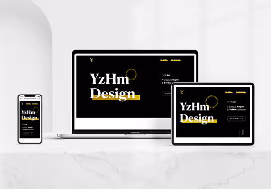 Responsive Websites — portfolio screenshot highlighting interactive Webflow builds with hero, project thumbnails and navigation.