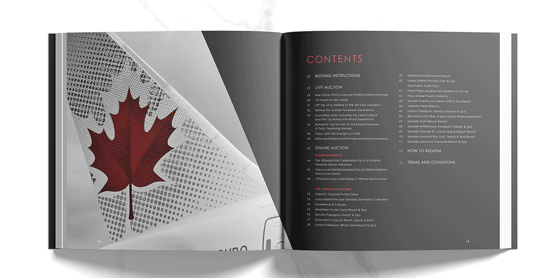 Travel booklet mockup with photography-led hero, navigational grid and folded booklet pagination.