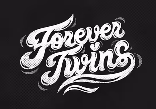 Type Designs & Lettering — Chinese song titles and custom display lettering (retro, graffiti, textured), vector-built for scalable headlines.