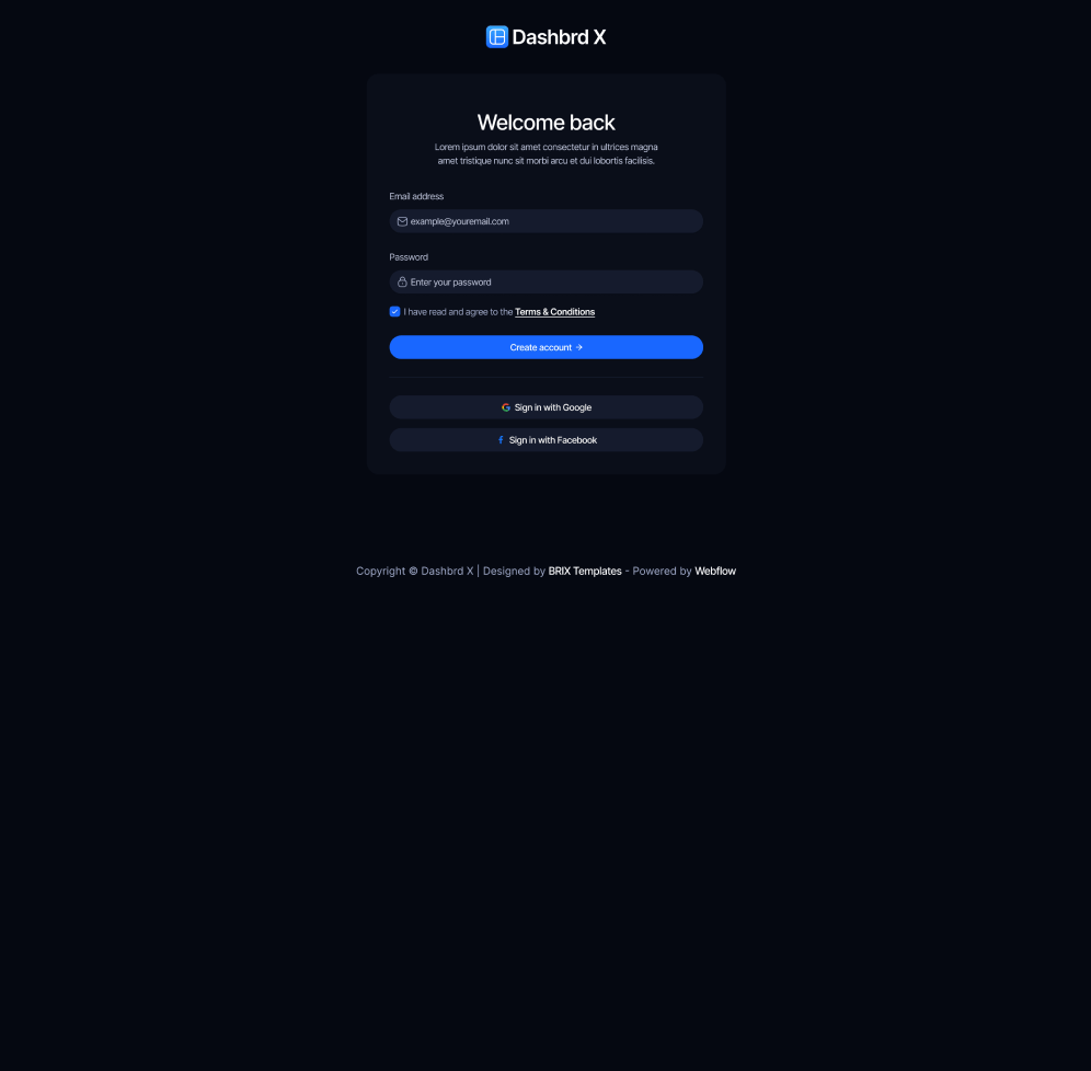 Dashbrd X - Licenses Page - Dashboard Webflow Template