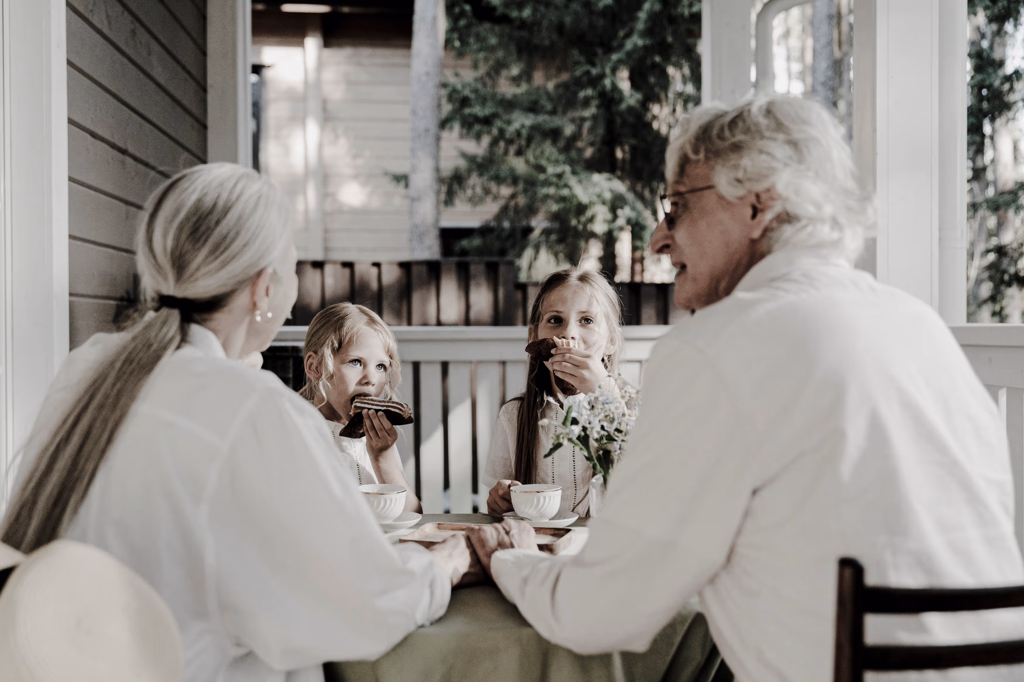 A family enjoying their meal