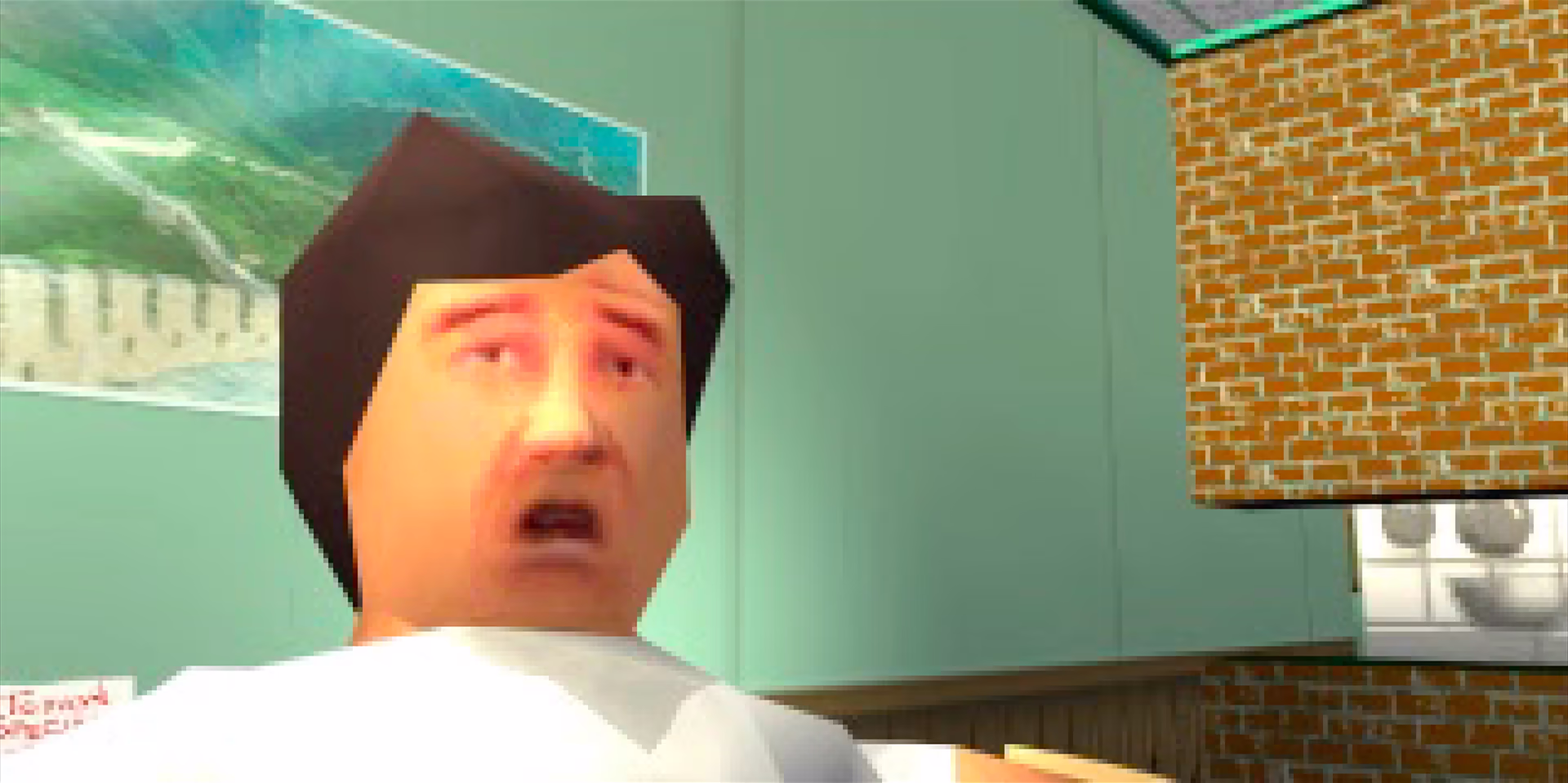 Jackie Chan during a cutscene in Jackie Chan Stuntmaster (PS1).