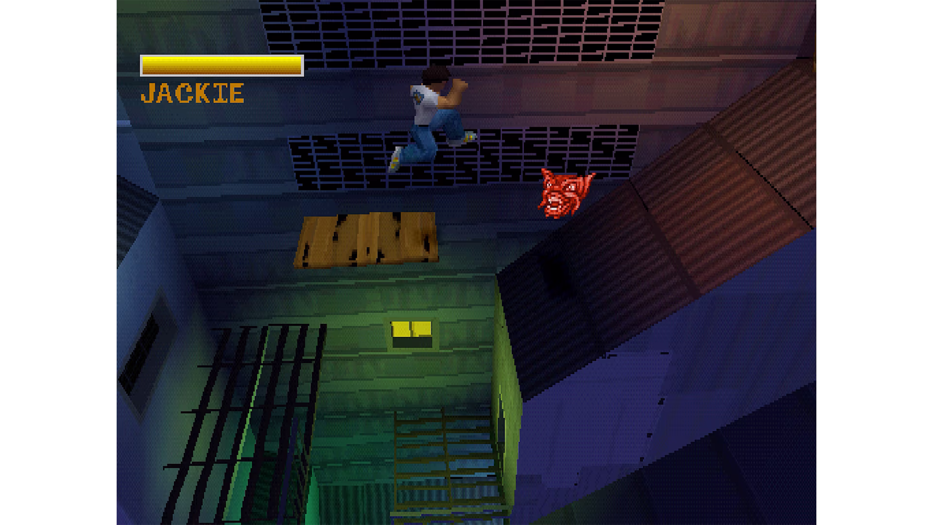 Platforming sequence in Jackie Chan Stuntmaster (PS1).