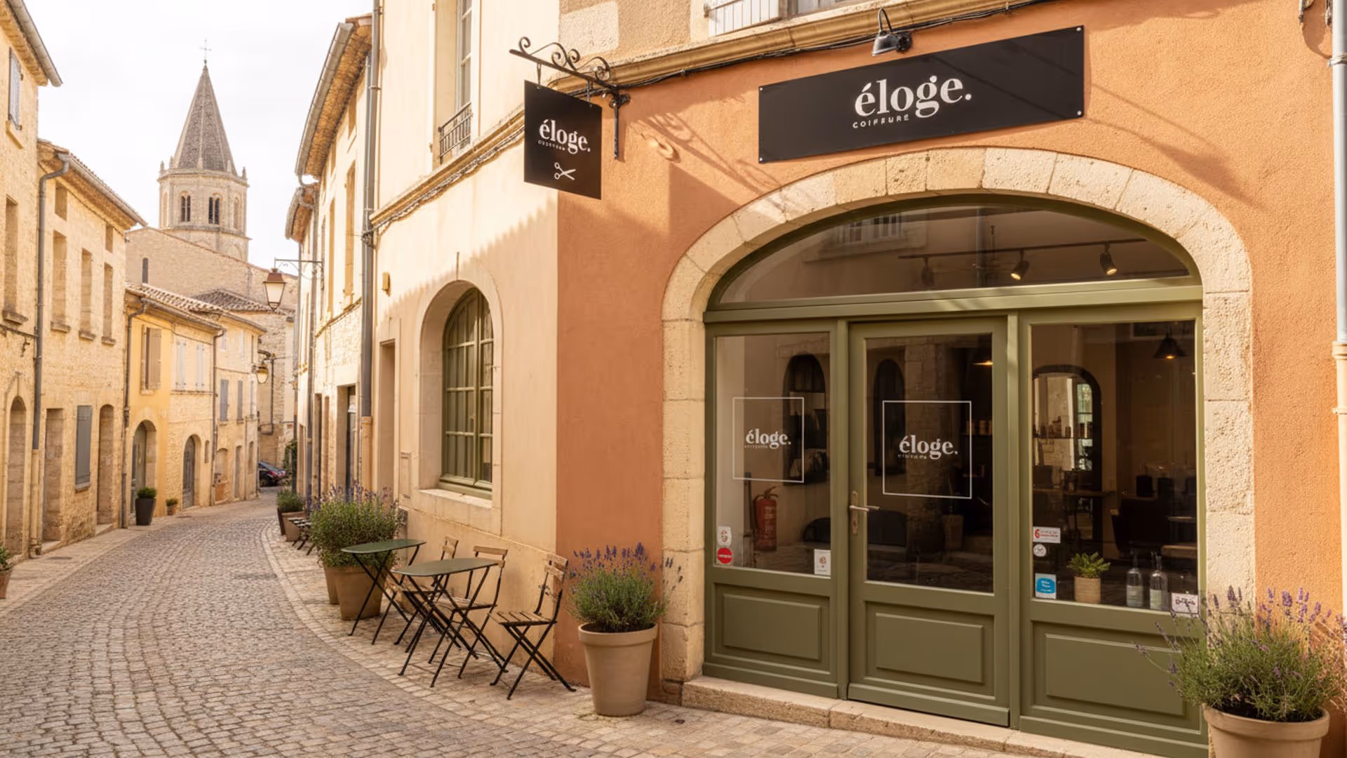 Logo du salon Eloge Coiffure à Rodez, création de logo par graphiste freelance