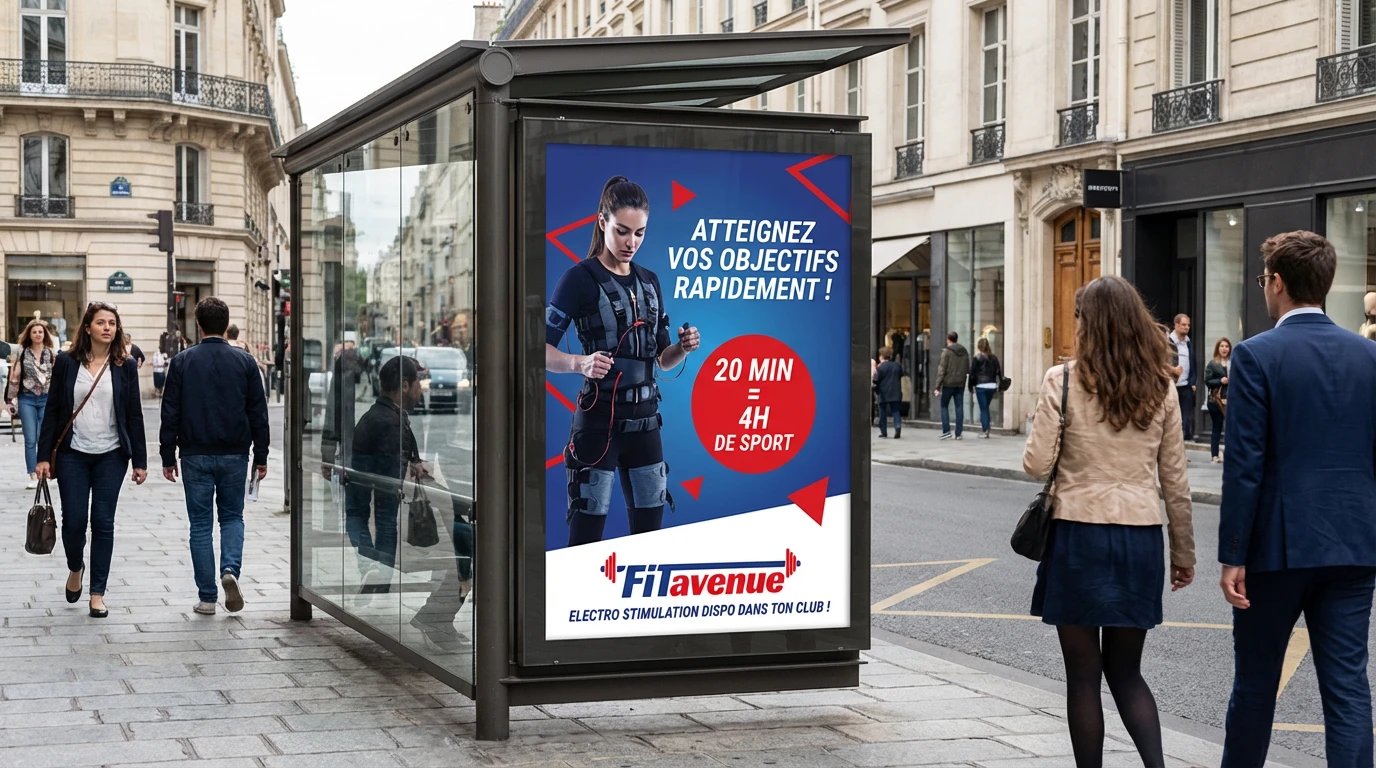 Enseigne et identité visuelle de la salle de sport Fit Avenue à Vence