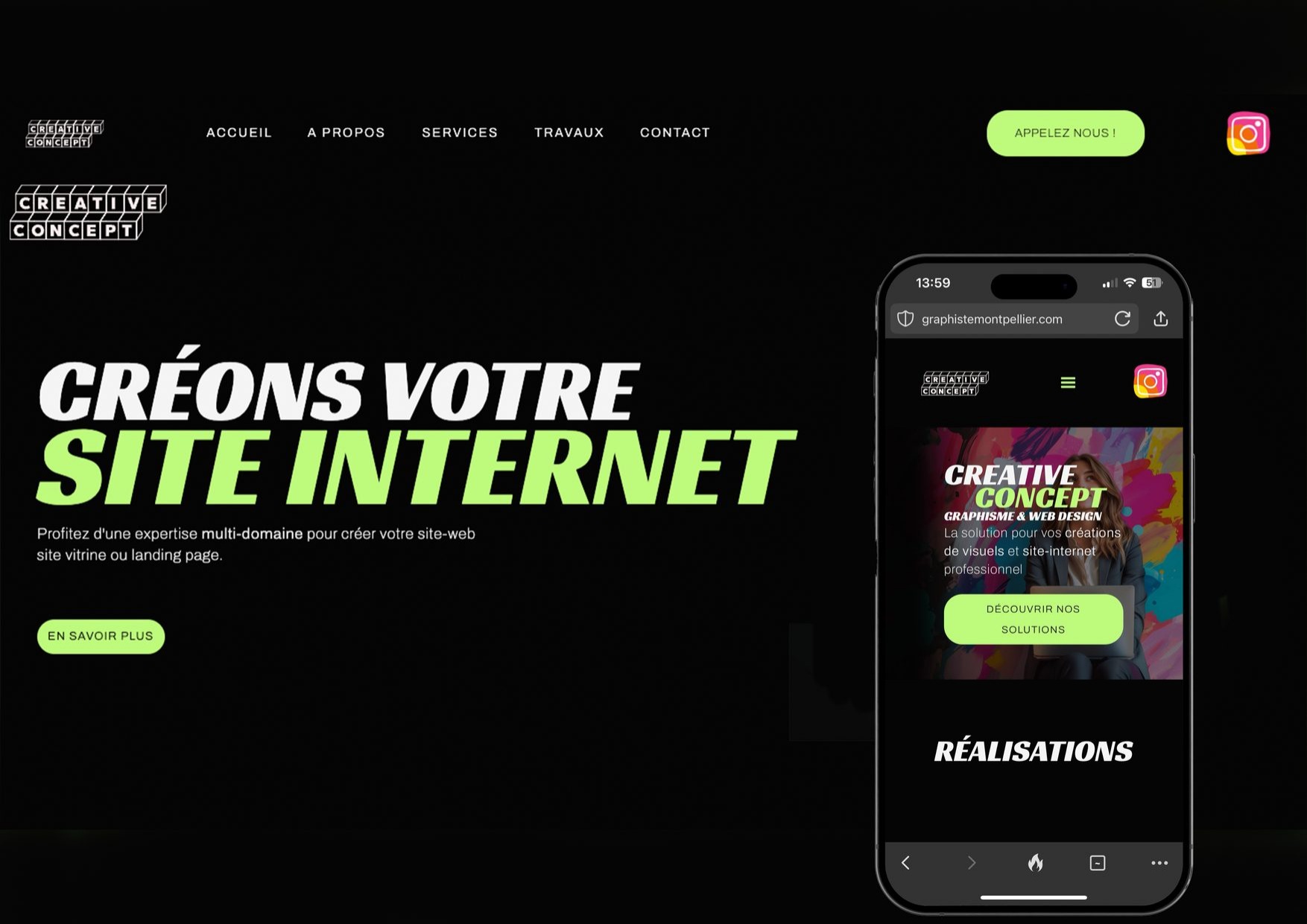 Visuel de campagne création de site internet Creative Concept