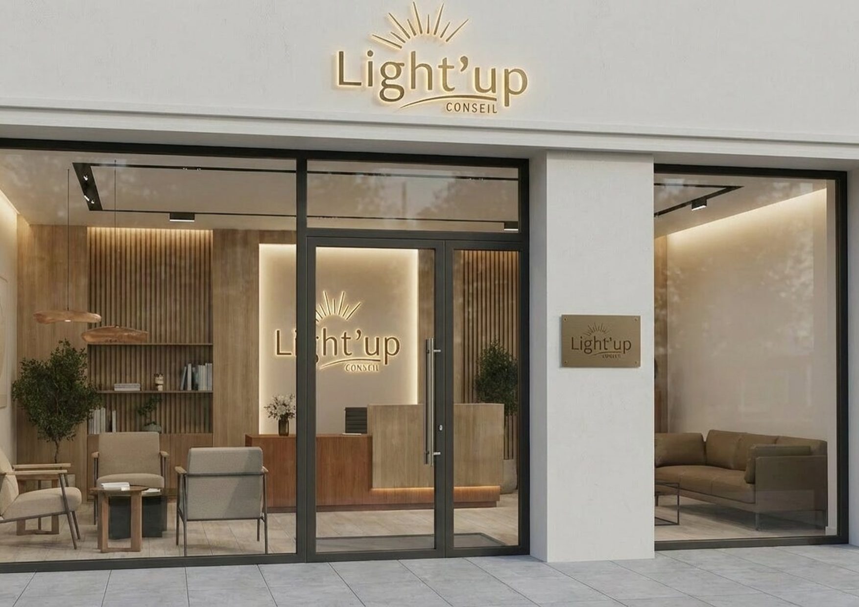 Enseigne et identité du cabinet Light'Up Conseil