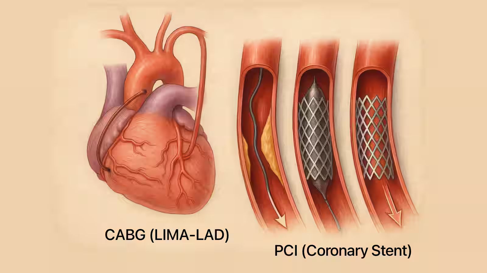 Image comparing CABG vs Stent