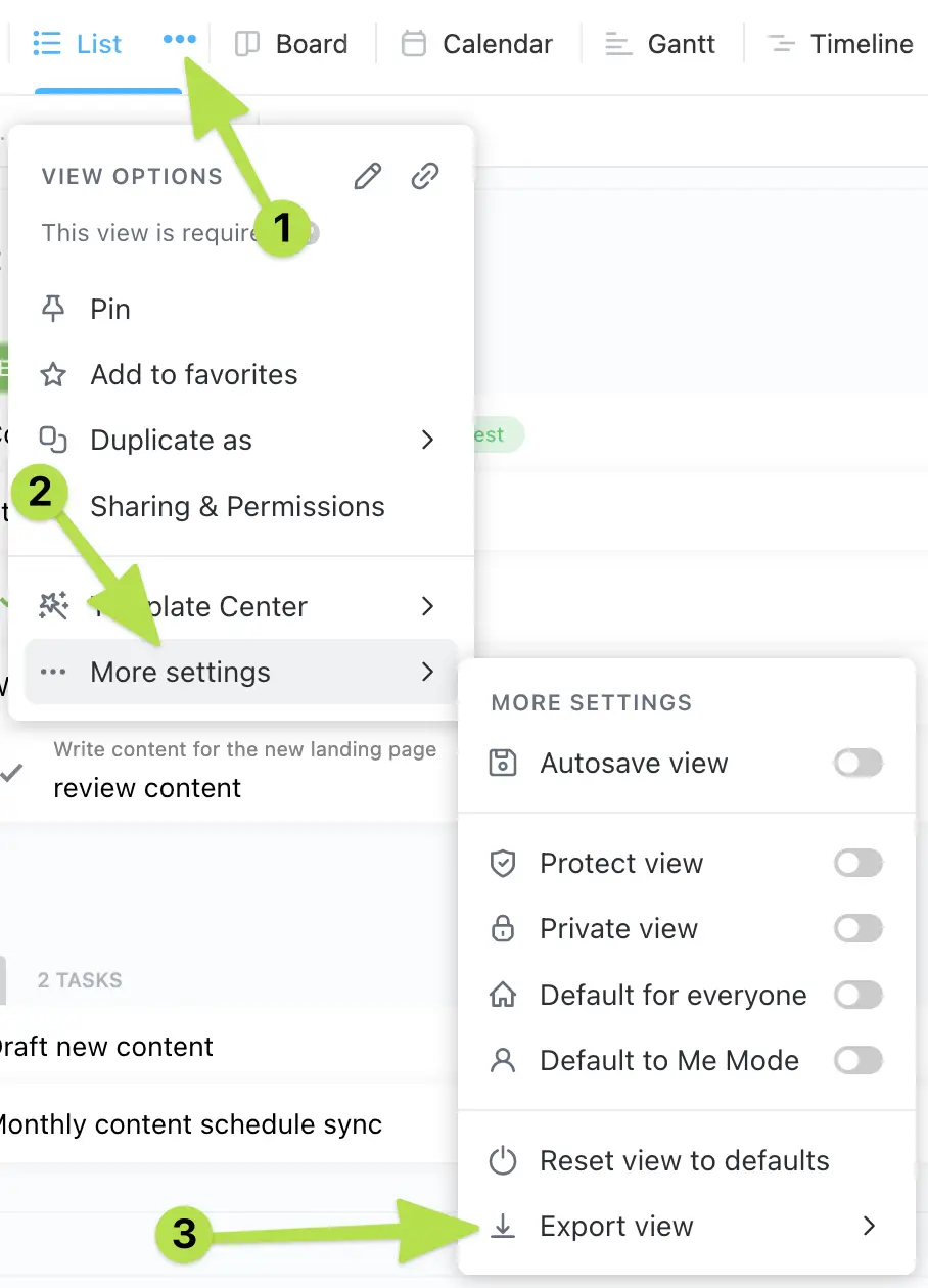 Export List or Table View