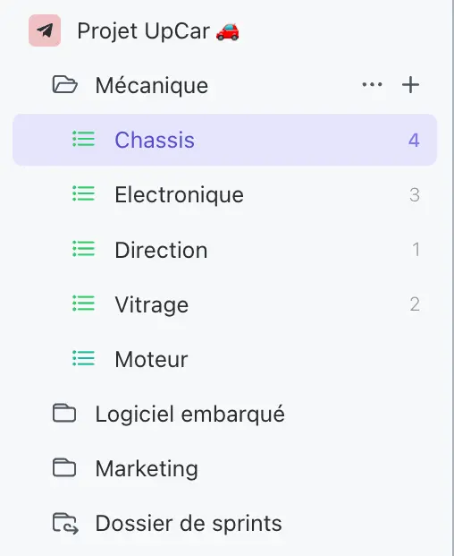 Structure d'un Espace ClickUp