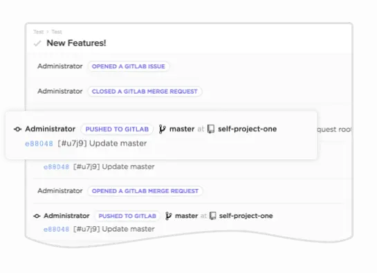 Le merge request inclut automatiquement l'ID de tâche dans GitLab