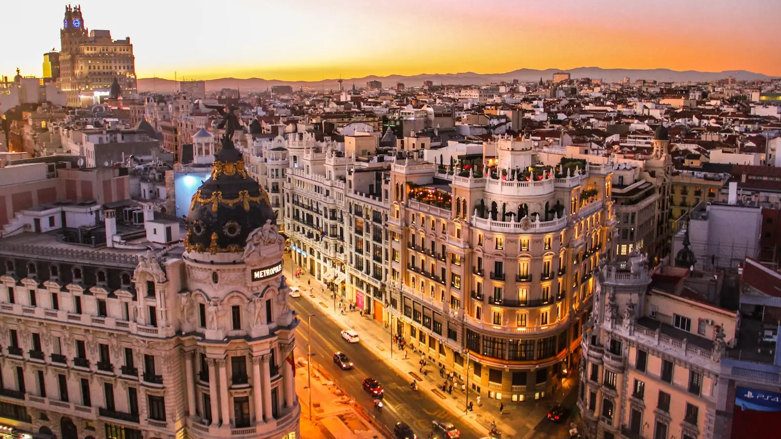 Self-guided audio tour in Madrid — panoramic view of the historic centre, Spain