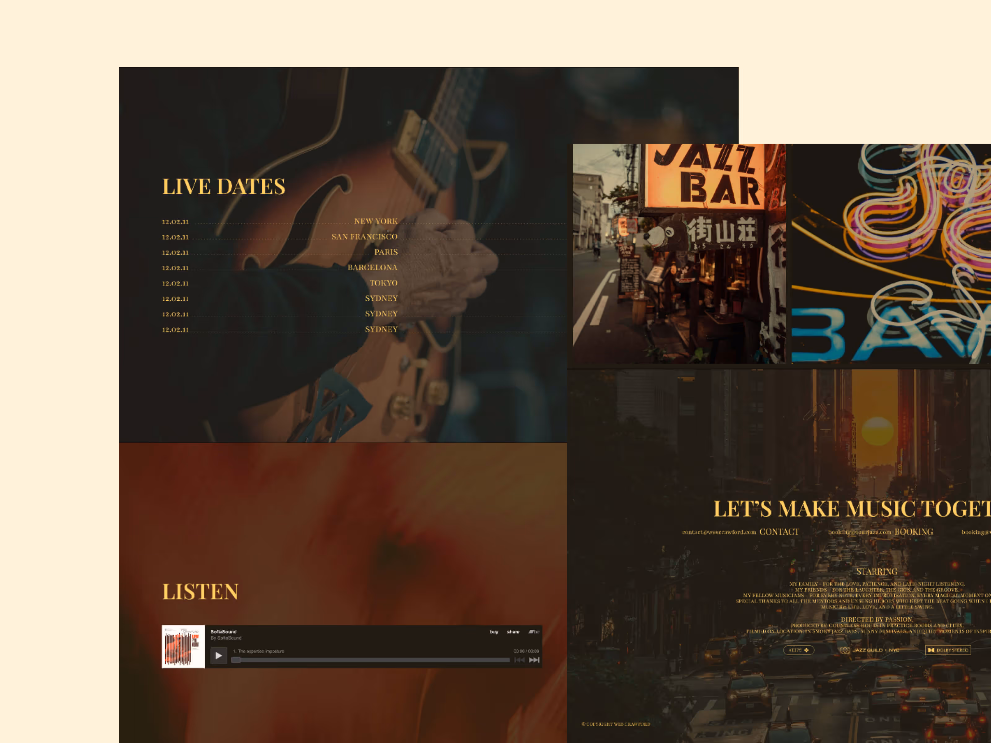 Wes Webflow template — contact and footer design
