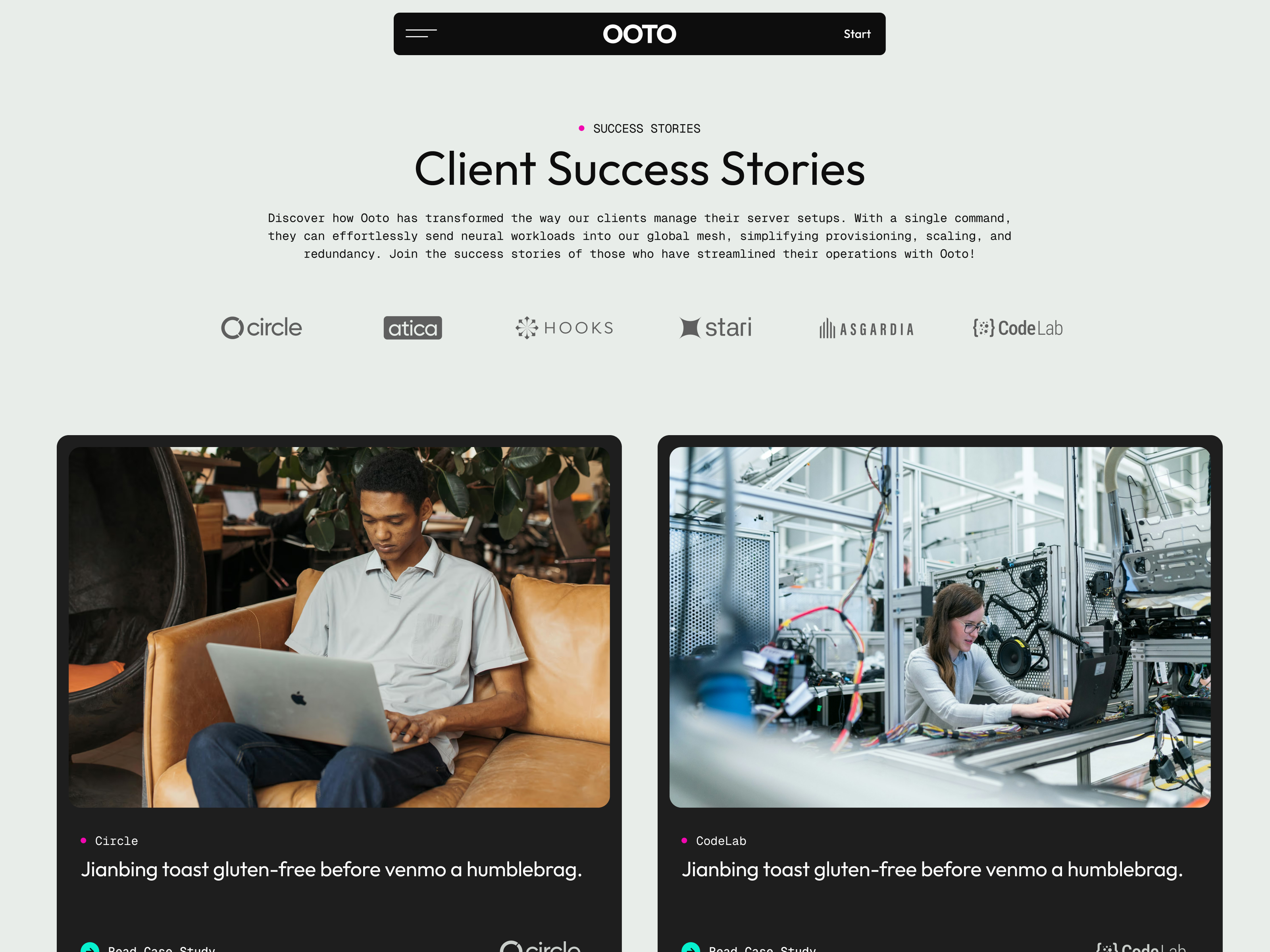 Ooto Webflow template — dark mode ready with variable-driven design system
