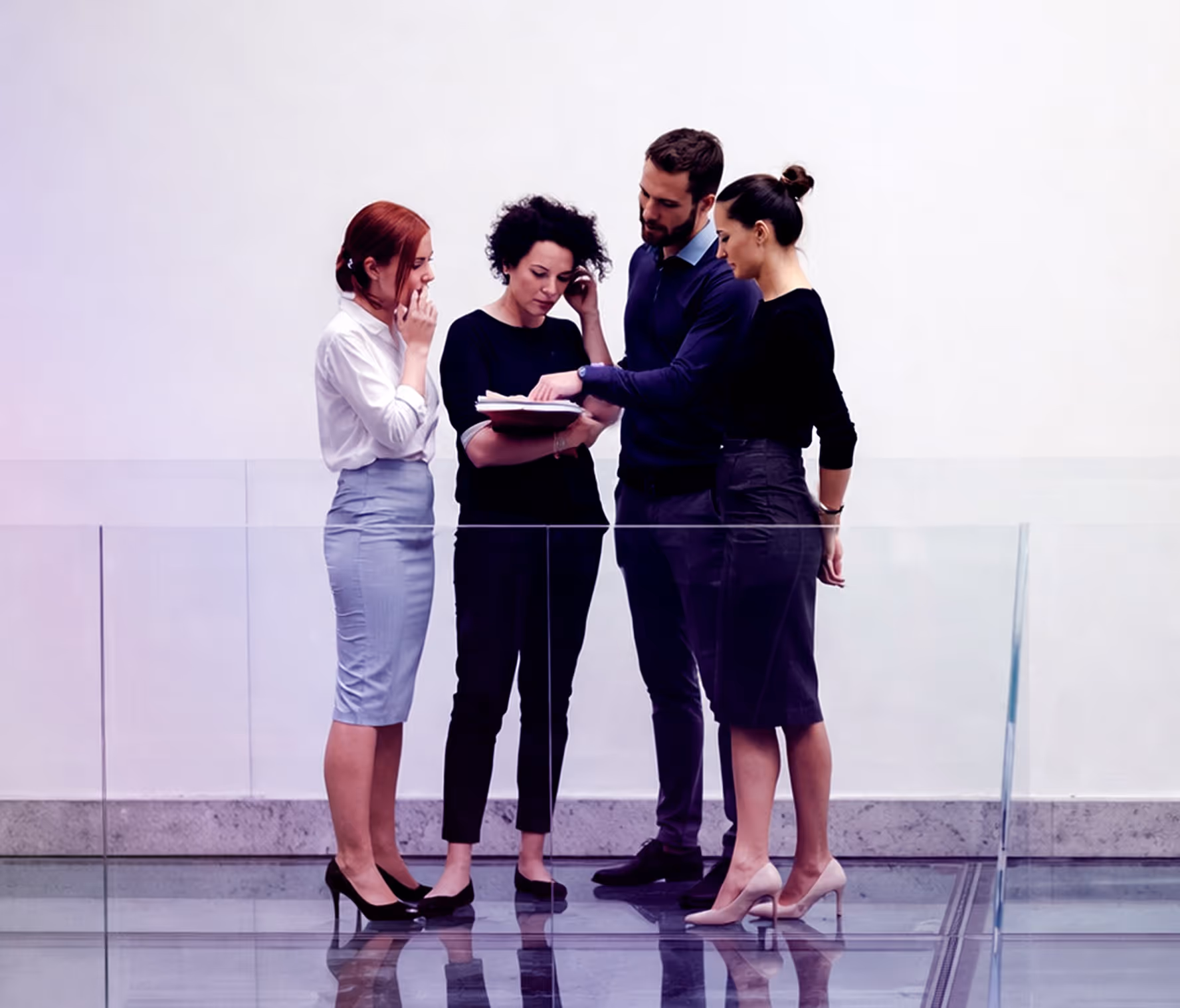 Image of two people in white attire, symbolizing unity and professionalism - Sparagus.