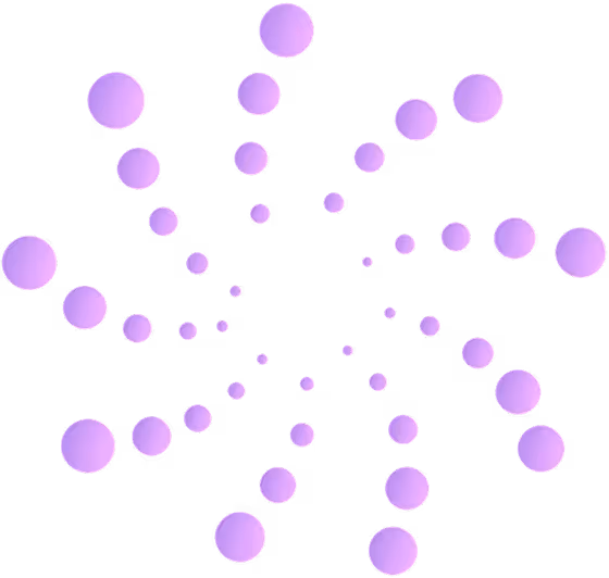 Graphic featuring a circular pattern of dots, symbolizing connectivity and interaction - Sparagus.
