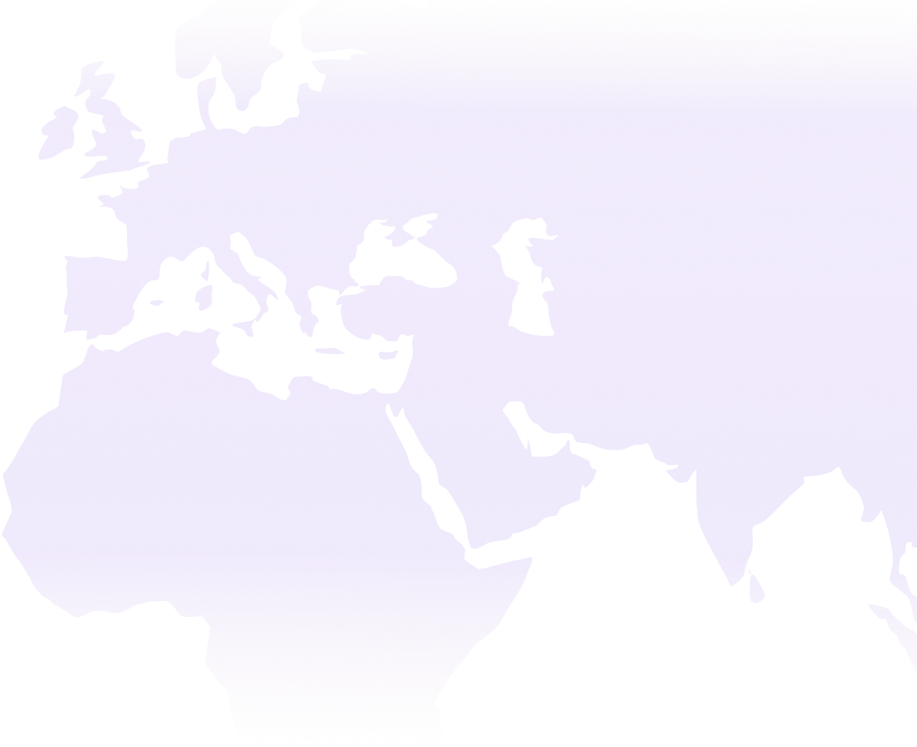 Graphical world map showing the location of the company's various offices around the world - Sparagus.