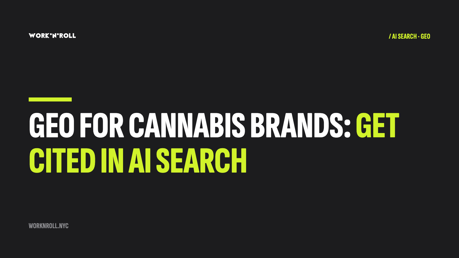 GEO for cannabis brands: get cited in AI search