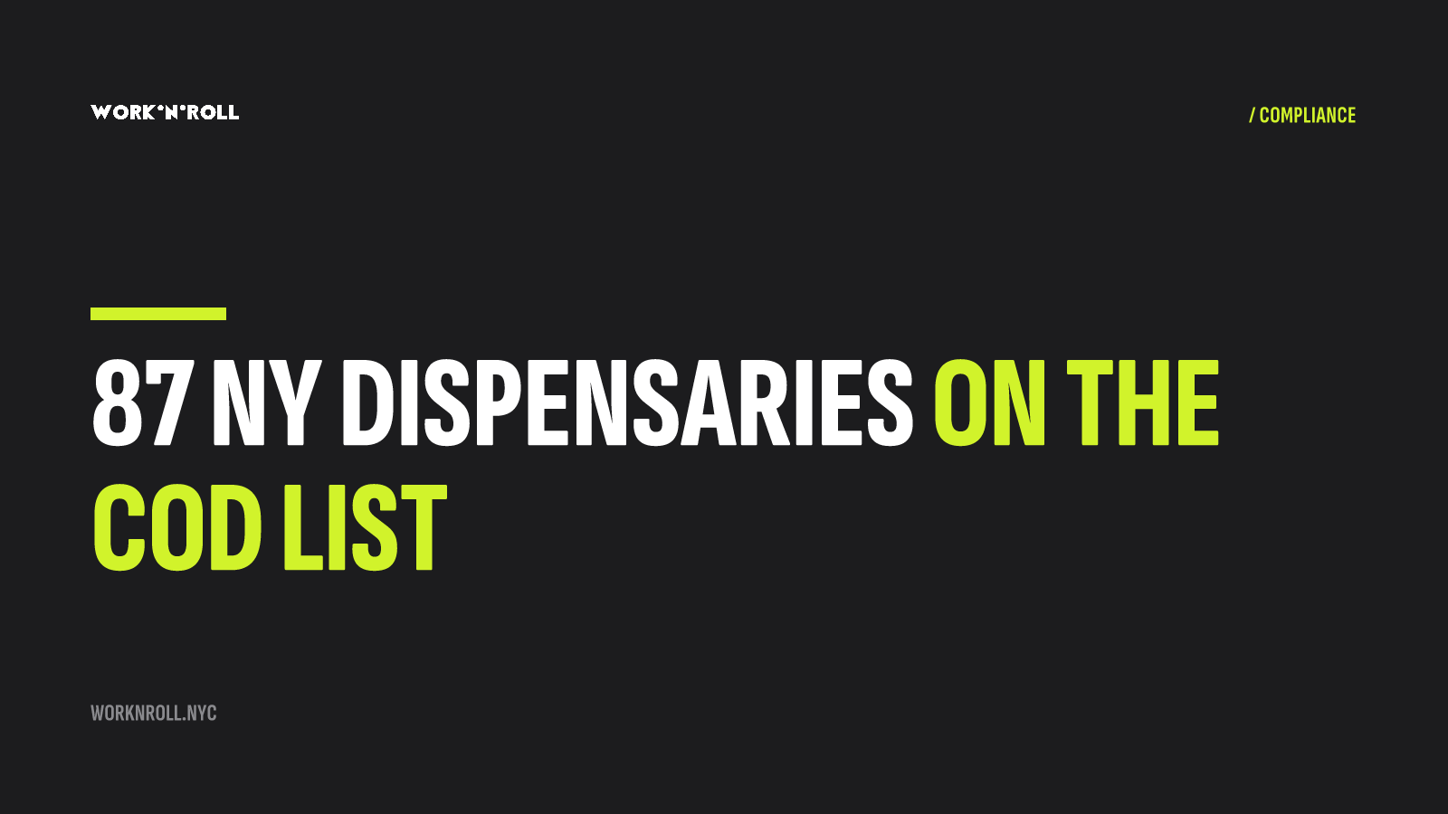 Why 87 NY Dispensaries Are on the Cash-on-Delivery List