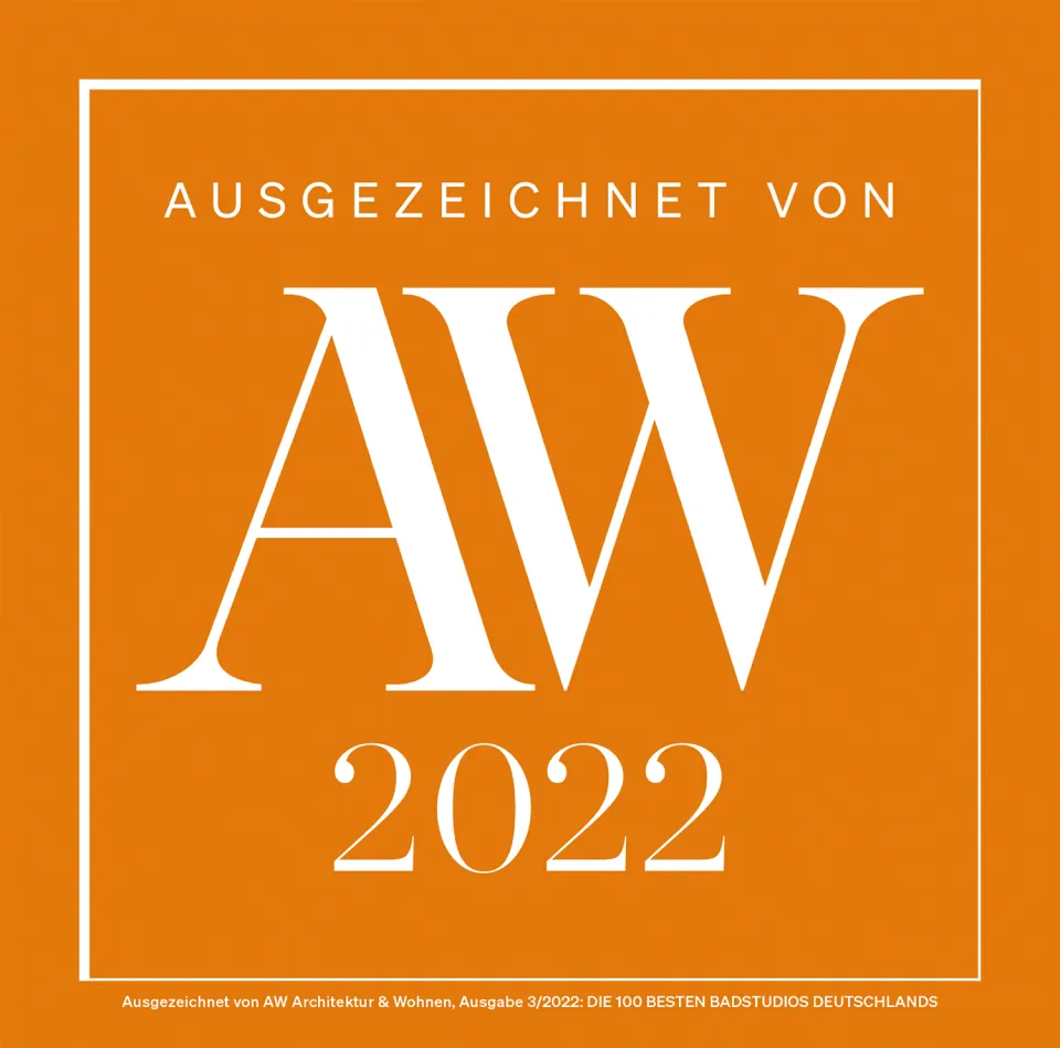 Orange square with white text announcing AW 2022 award recognition.