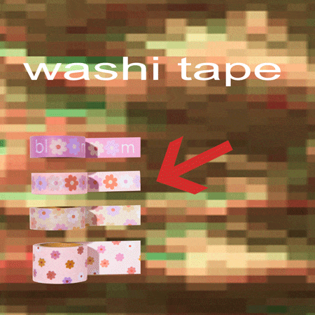 washi tape 1.5cm bloemen - 4 stuks