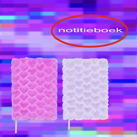notitieboek A5 fluffy lijnen hartjes
