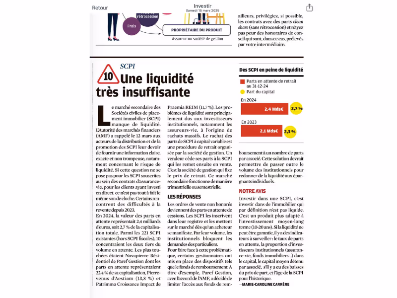 SCPI : Revendez Vos Parts Facilement | 2ndMarket