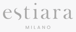 Logo del marchio di moda Estiara Milano in caratteri grigi eleganti