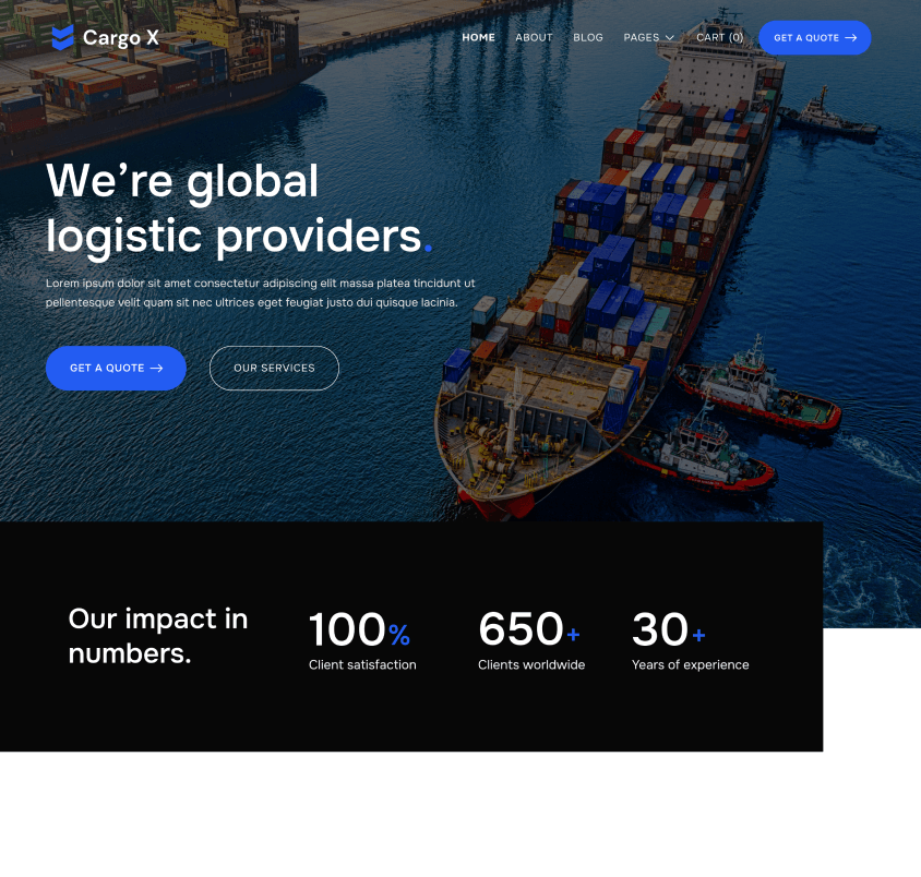 Home - Cargo X Webflow Template