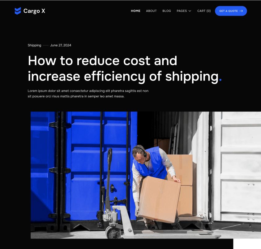Blog Post - Cargo X Webflow Template