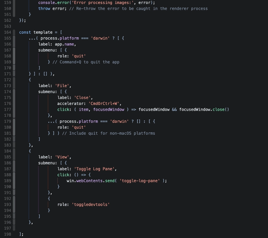 Beispiel für sauberen und gut strukturierten Code in einem Editor, der die Prinzipien von Simplience repräsentiert.
