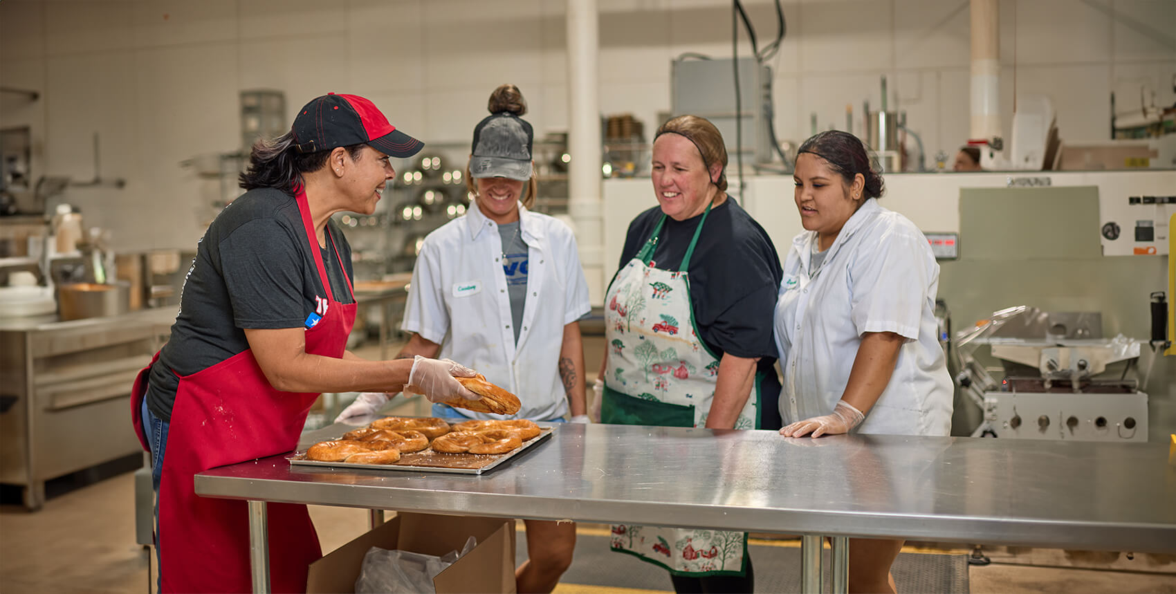 Employee training at Ben's Soft Pretzels