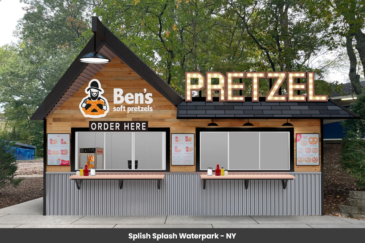 A Ben's Soft Pretzel Store at Splish-Splash Waterpark