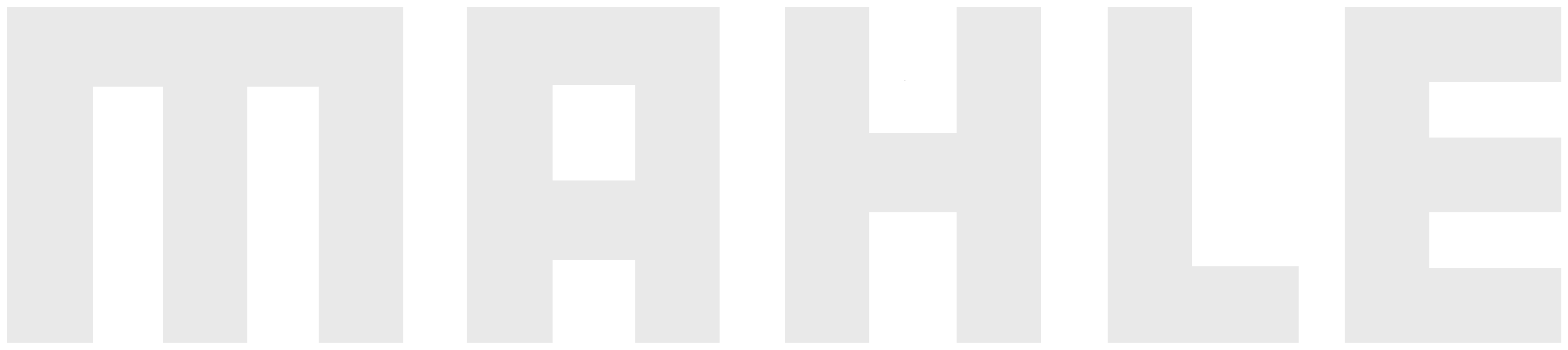 The word 'MAHLLE' in large, grey, blocky capital letters on a black background.