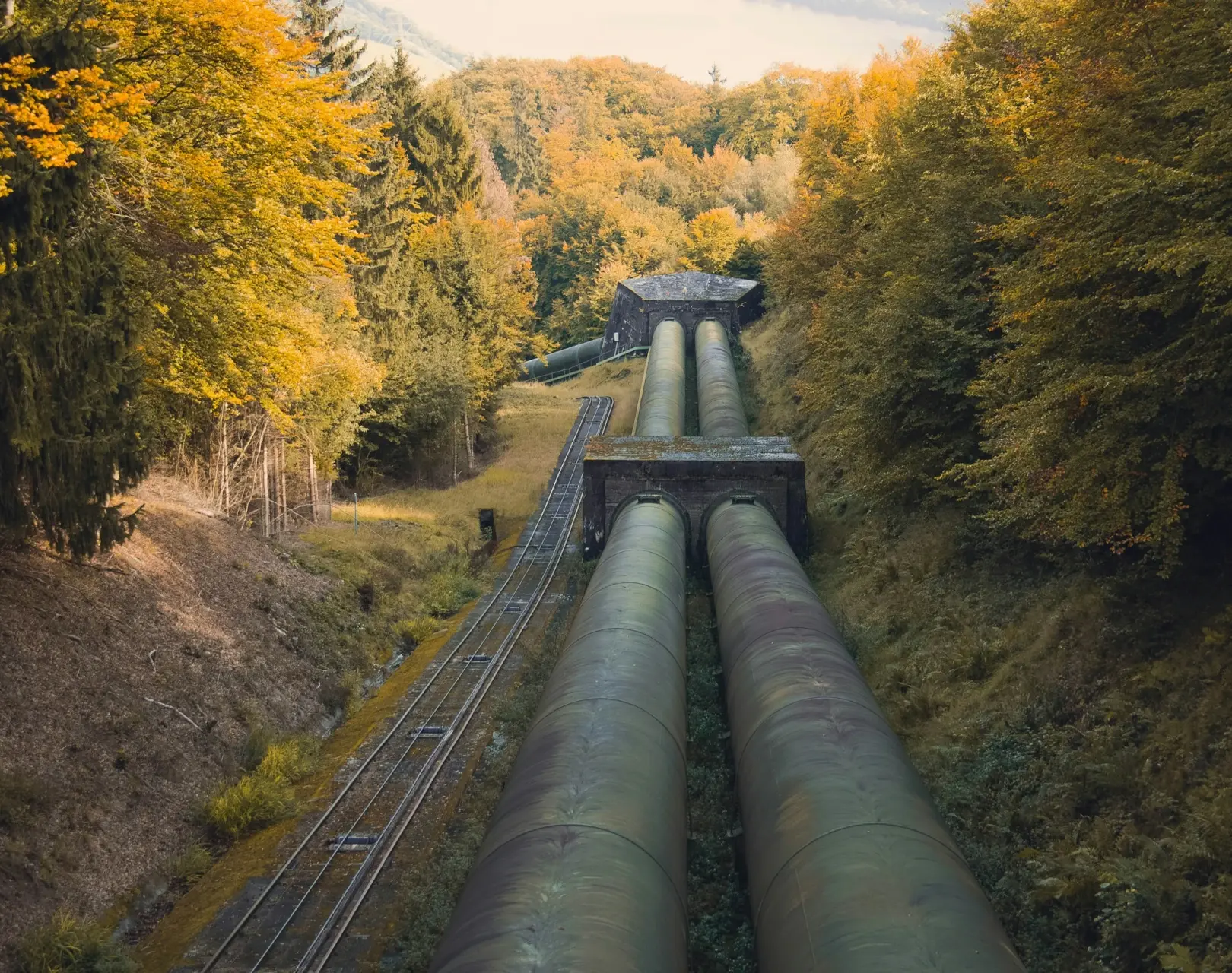 pipes running along side by side