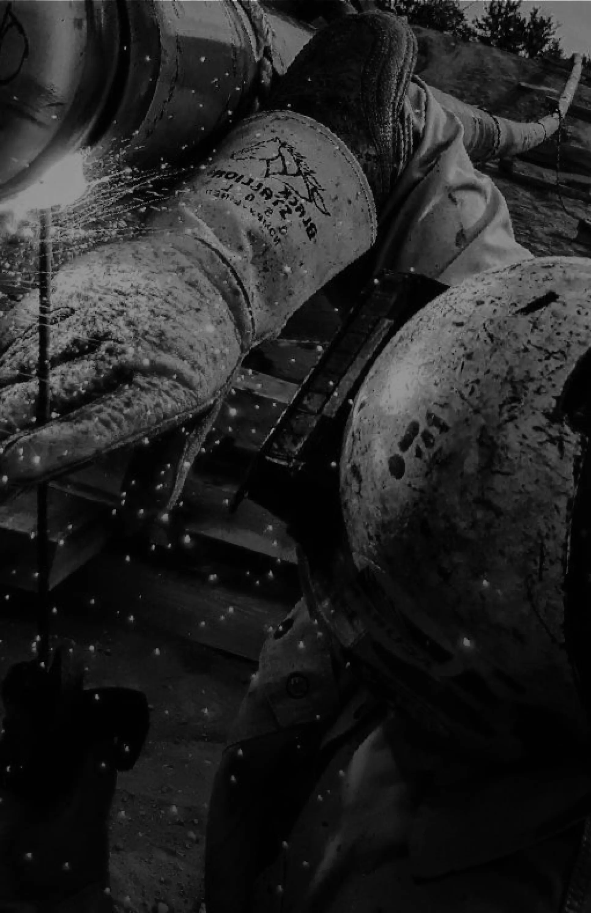 welding gloves and helmet
