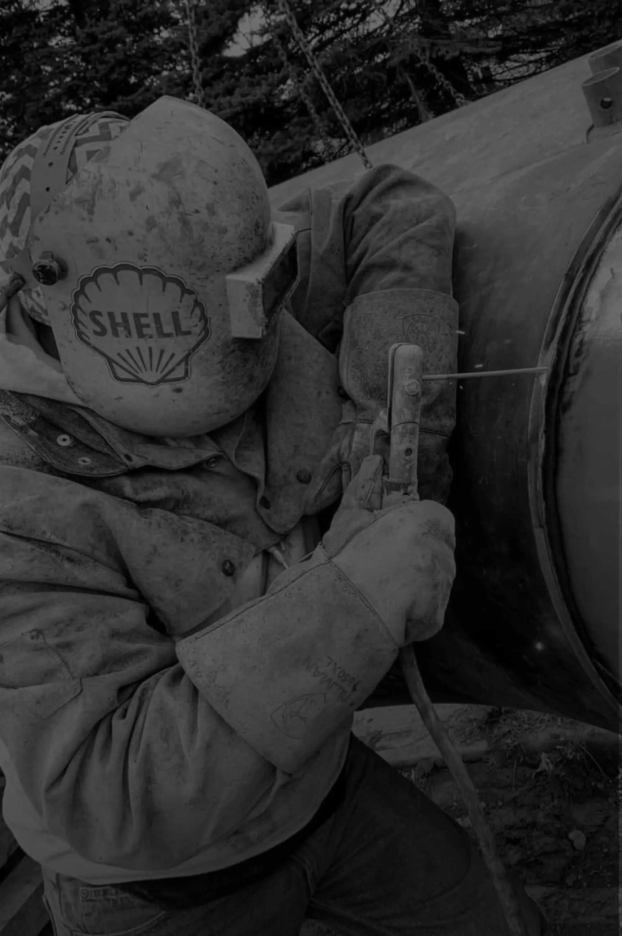shell brand welding helmet