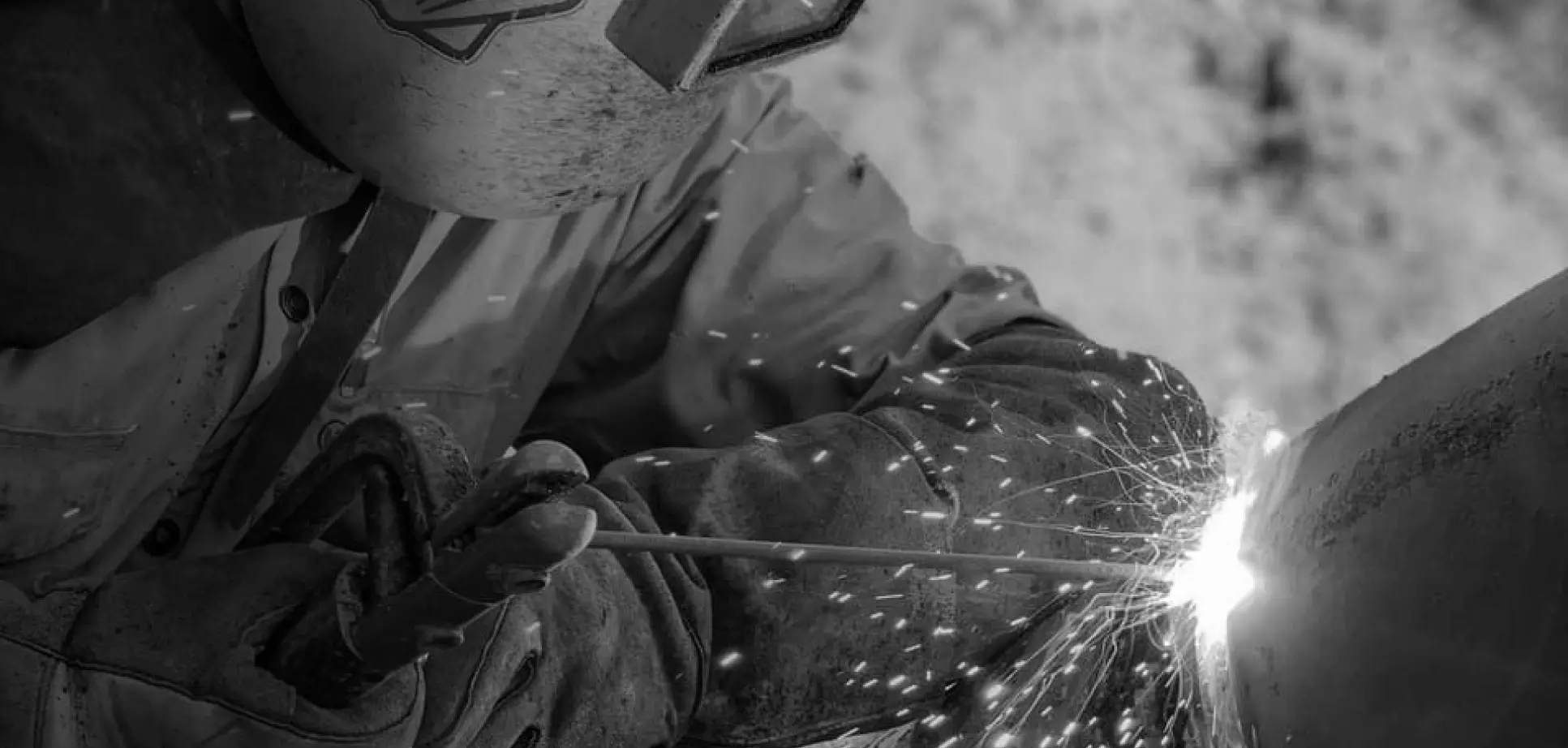 black and white overlay over welding