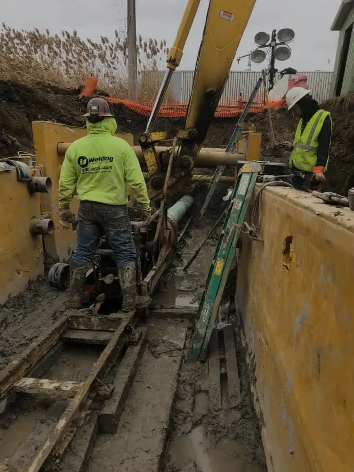installing pipeline with equipment