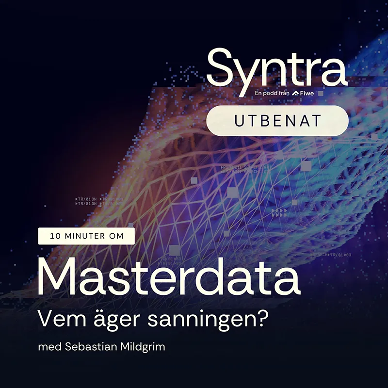 Episode image for the Master Data episode of the Syntra Utbenat podcast, featuring Sebastian Mildgrim.