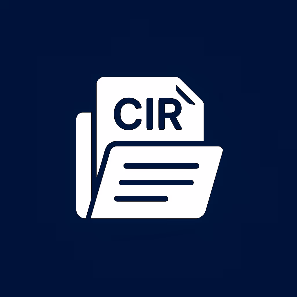 Icône de fiche d’évaluation avec pictogramme fiscal CIR