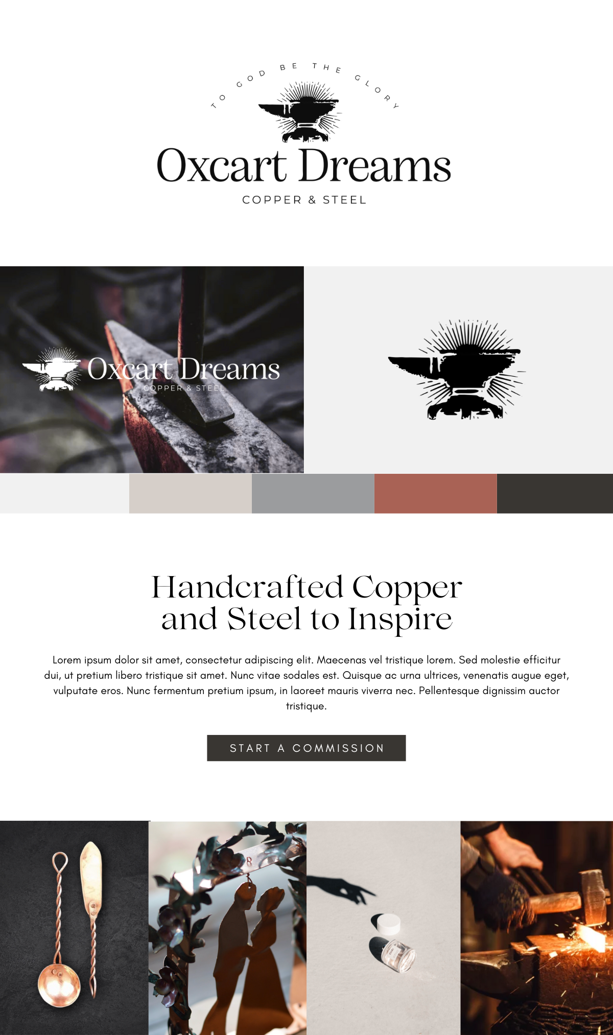 Mood board design for Oxcart Dreams by Sandstone Creative
