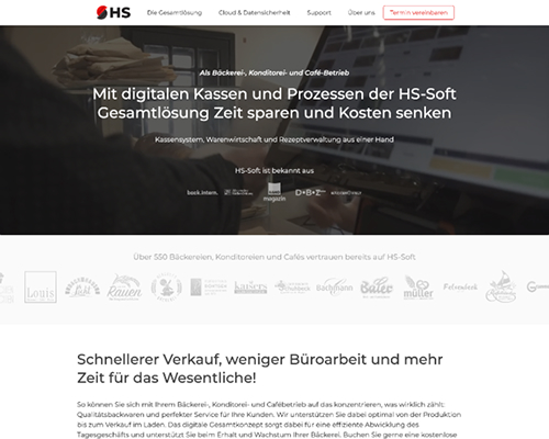 Webdesign für HS Soft AG von Stephan Langer, München, Oberbayern.