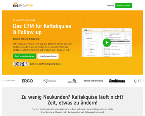 Webdesign für acquibee GmbH von Stephan Langer, München, Oberbayern