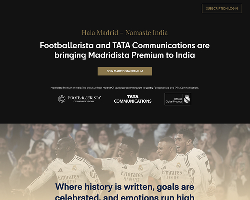 Webdesign für youlovesport.in von Stephan Langer, München, Oberbayern. Fanmitgliedschaft für Real Madrid in Indien
