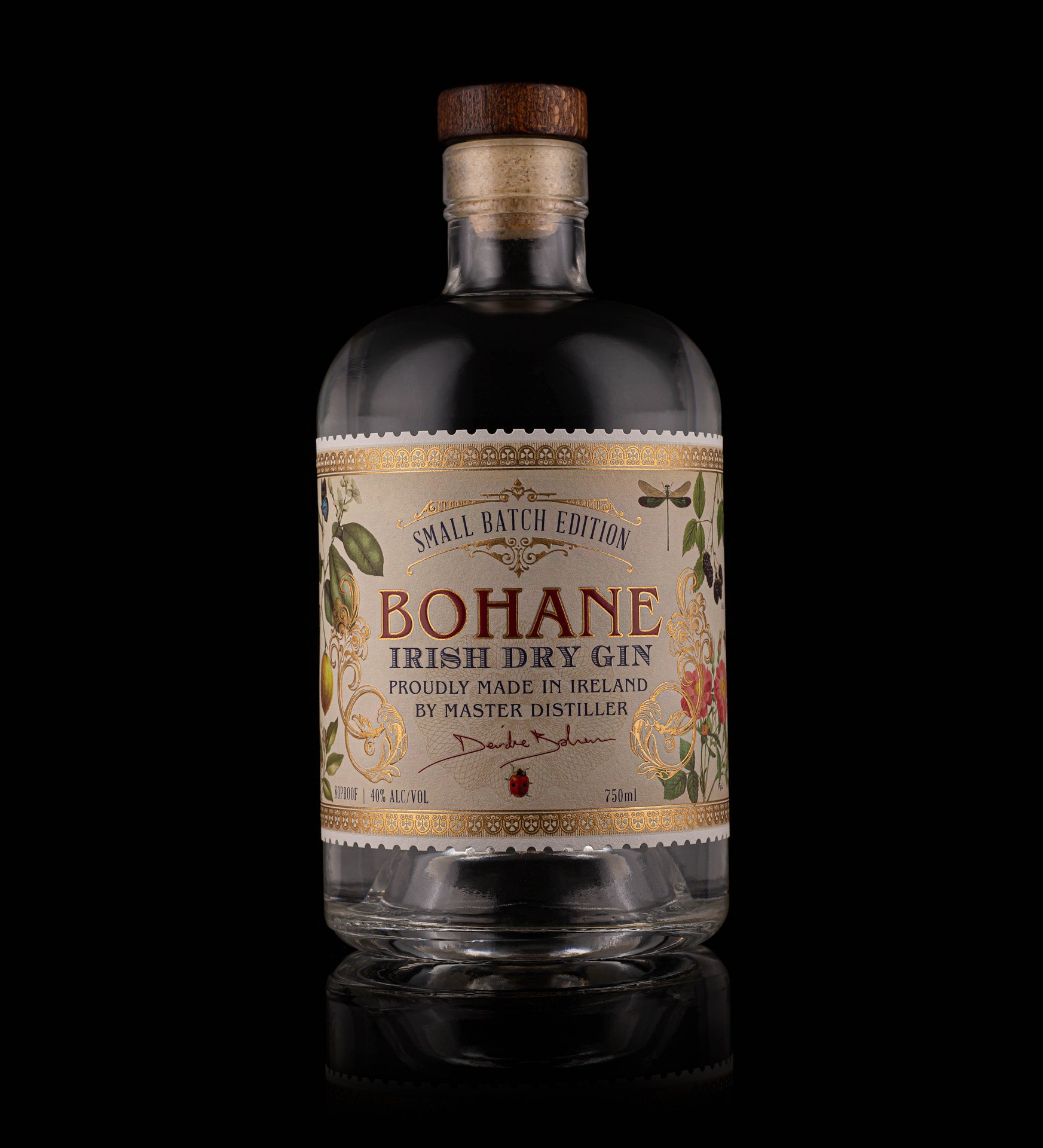 Full Bohane Dry Gin bottle, front-facing