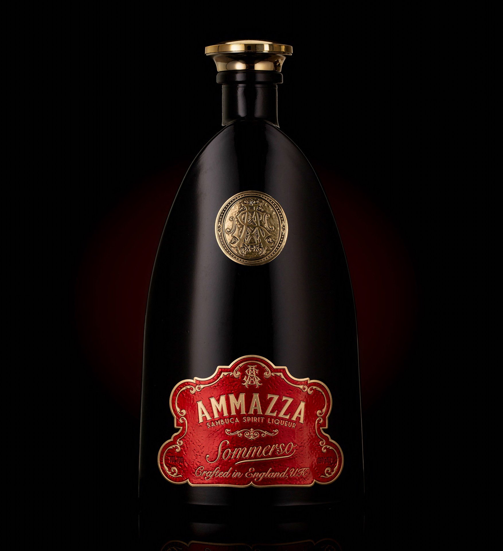 Full Ammazza liqueur bottle, front-facing