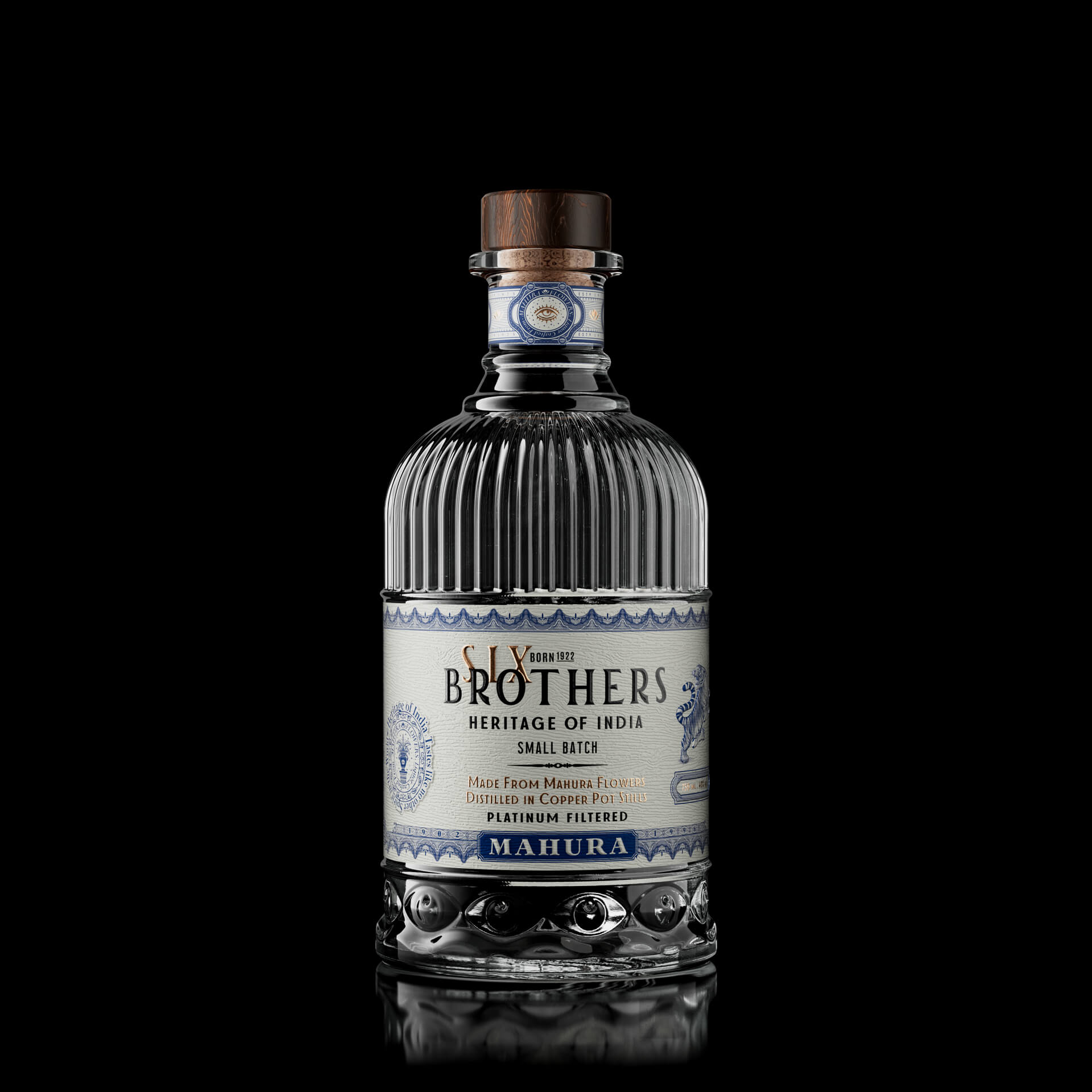 Full 6Brothers spirits bottle, front-facing