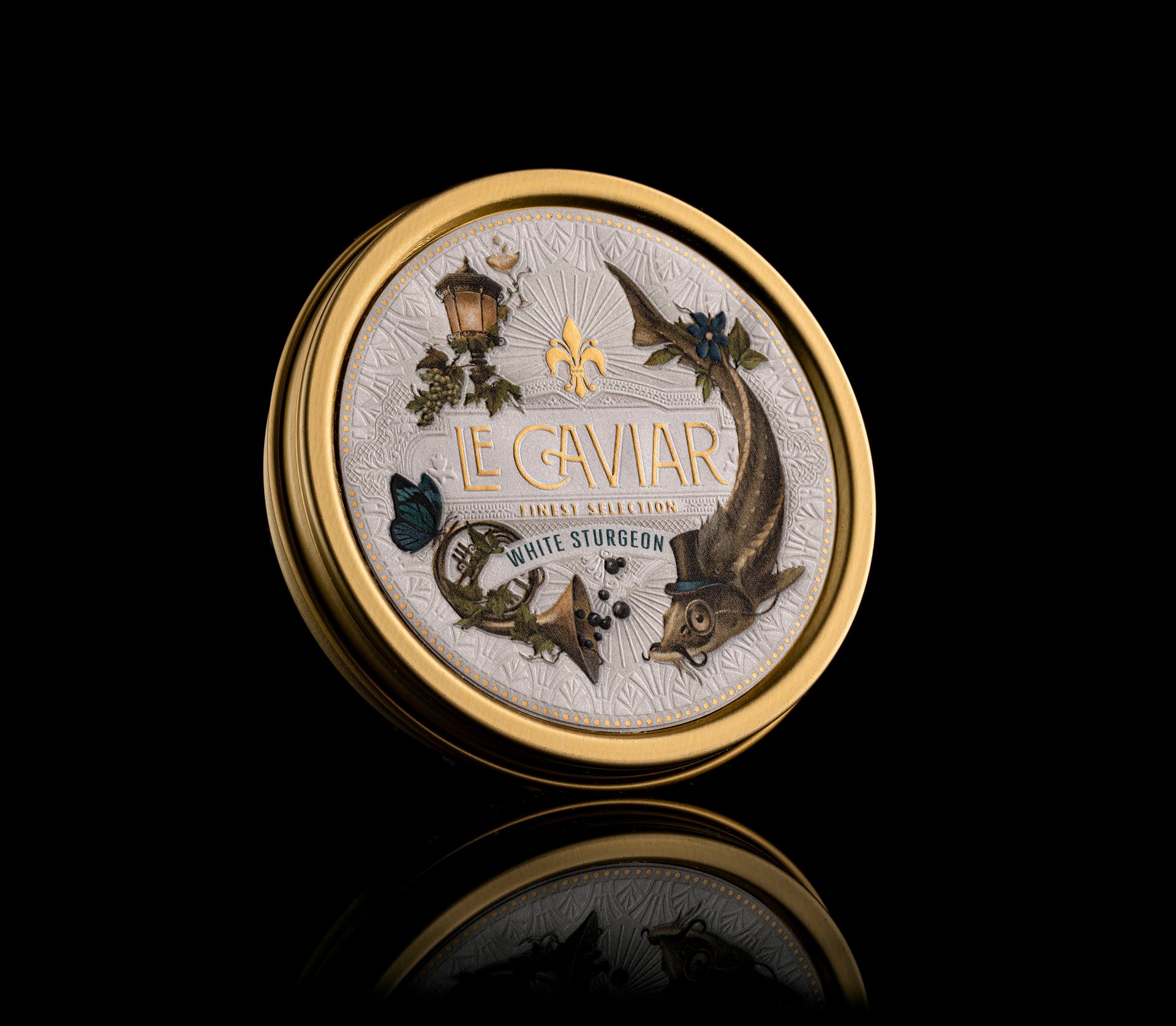 Full Le Caviar  Design spirits bottle, front-facing